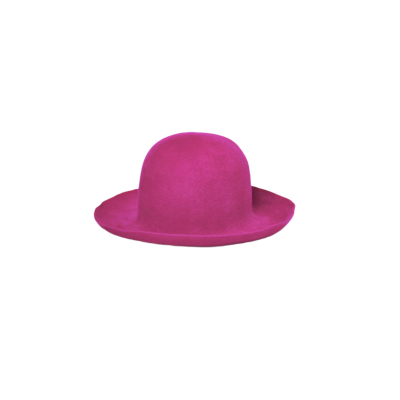 Pink bowler hat on a white background