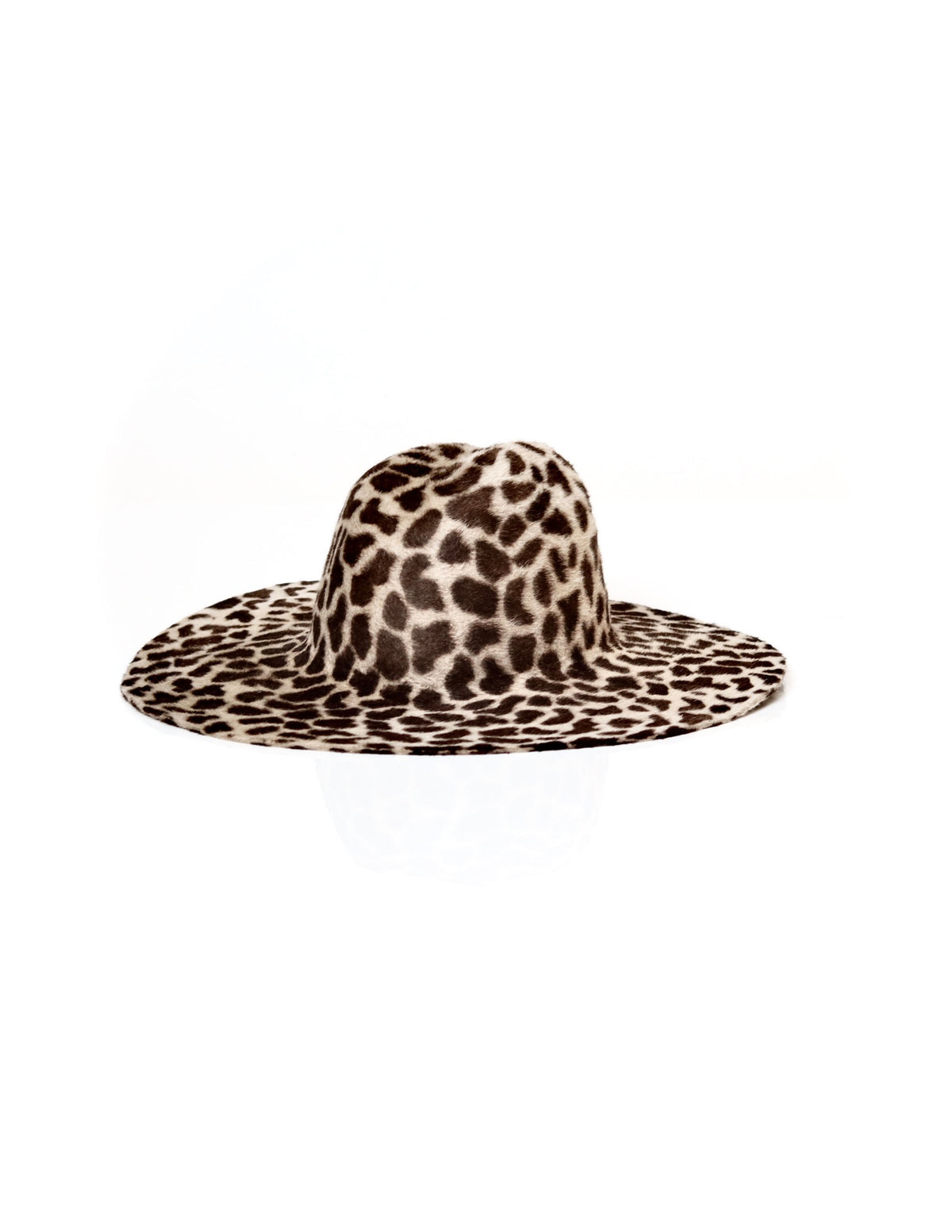NWT Olive & Pique Leopard Print Wool Wide Brim Fedora Hat Tan Black Boho Fall Lana Leopard Print Fedora | Uno Alla Volta main image 2